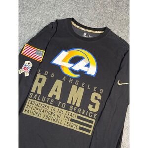 NFL Los Angeles Rams Nike Salute to Service Black Long Sleeve Dri Fit Tee M